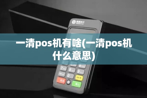 一清pos机有啥(一清pos机什么意思)