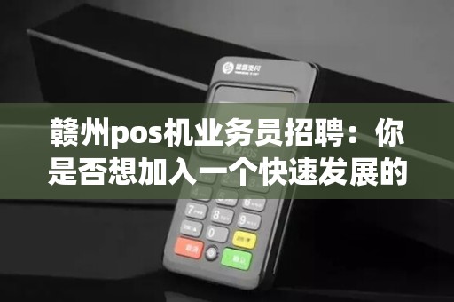 赣州pos机业务员招聘：你是否想加入一个快速发展的行业？